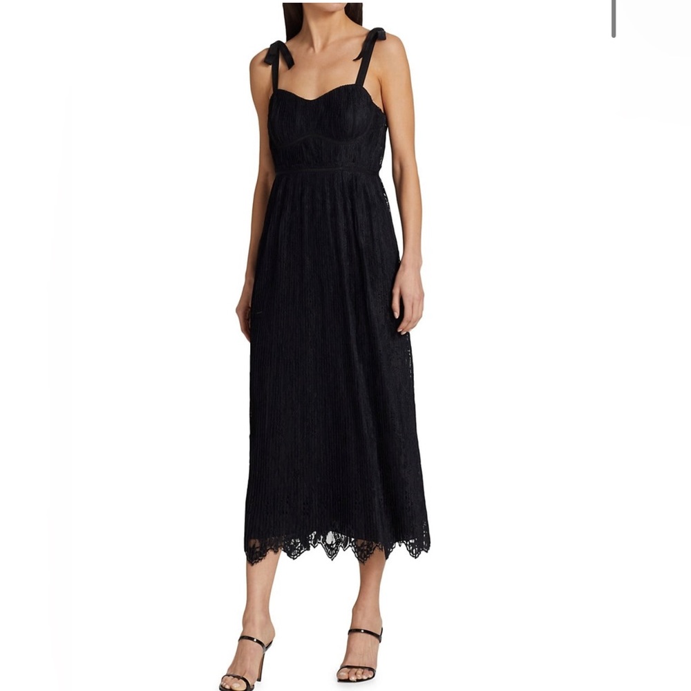 Jonathan Simkhai Bonnie Silk Lace Strapless Bustier MIDI Dress.